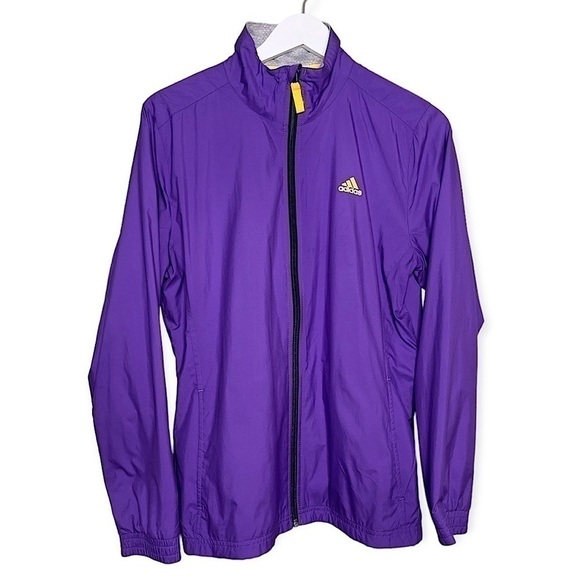 Adidas Women’s Windbreaker Jacket Full Zip in Purple Size Medium - Picture 1 of 9